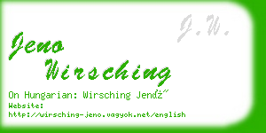 jeno wirsching business card